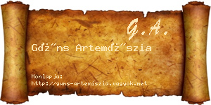 Güns Artemíszia névjegykártya